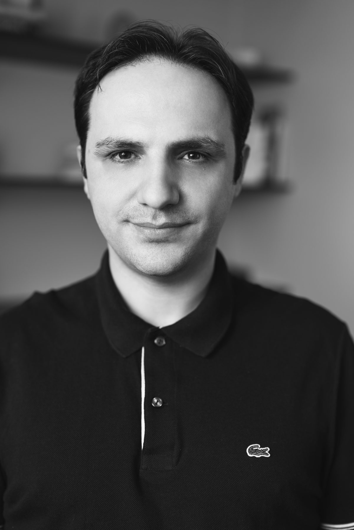 Omer Gunes, black and white portrait